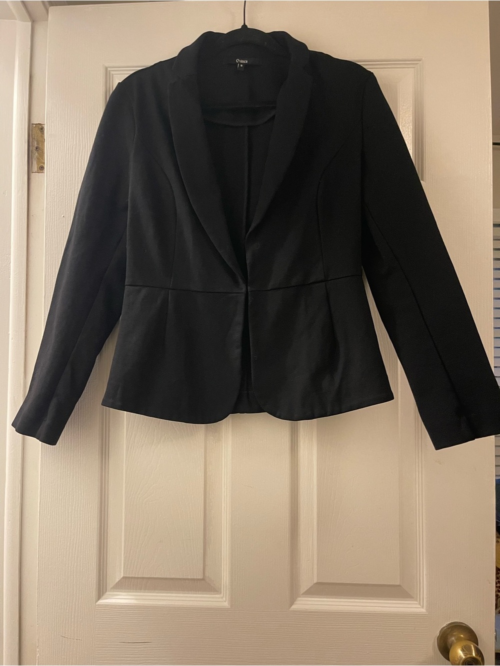 Quince Black Fitted Peplum Blazer Size Small
